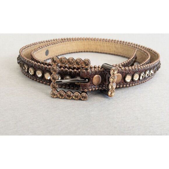 BB‎ Simon Swarovski Crystal Belt Womens Large Skinny - Picture 1 of 10